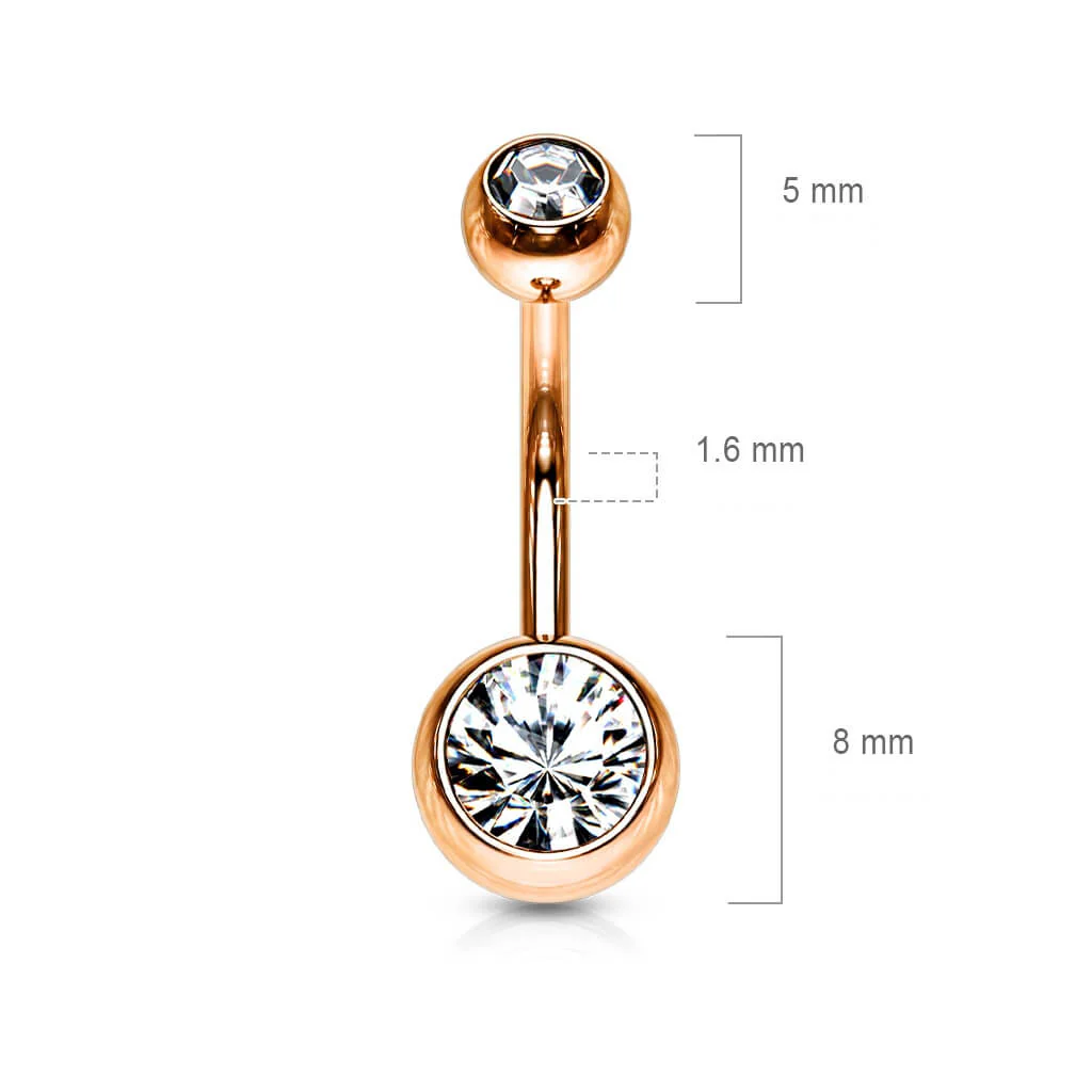Belly Button Piercing Ball Zirconia rose - Image 2