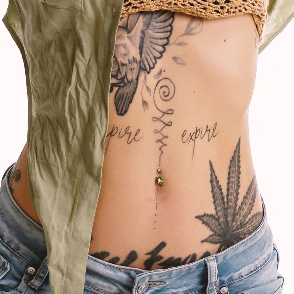 Belly Button Piercing Ball Zirconia rose - Image 4