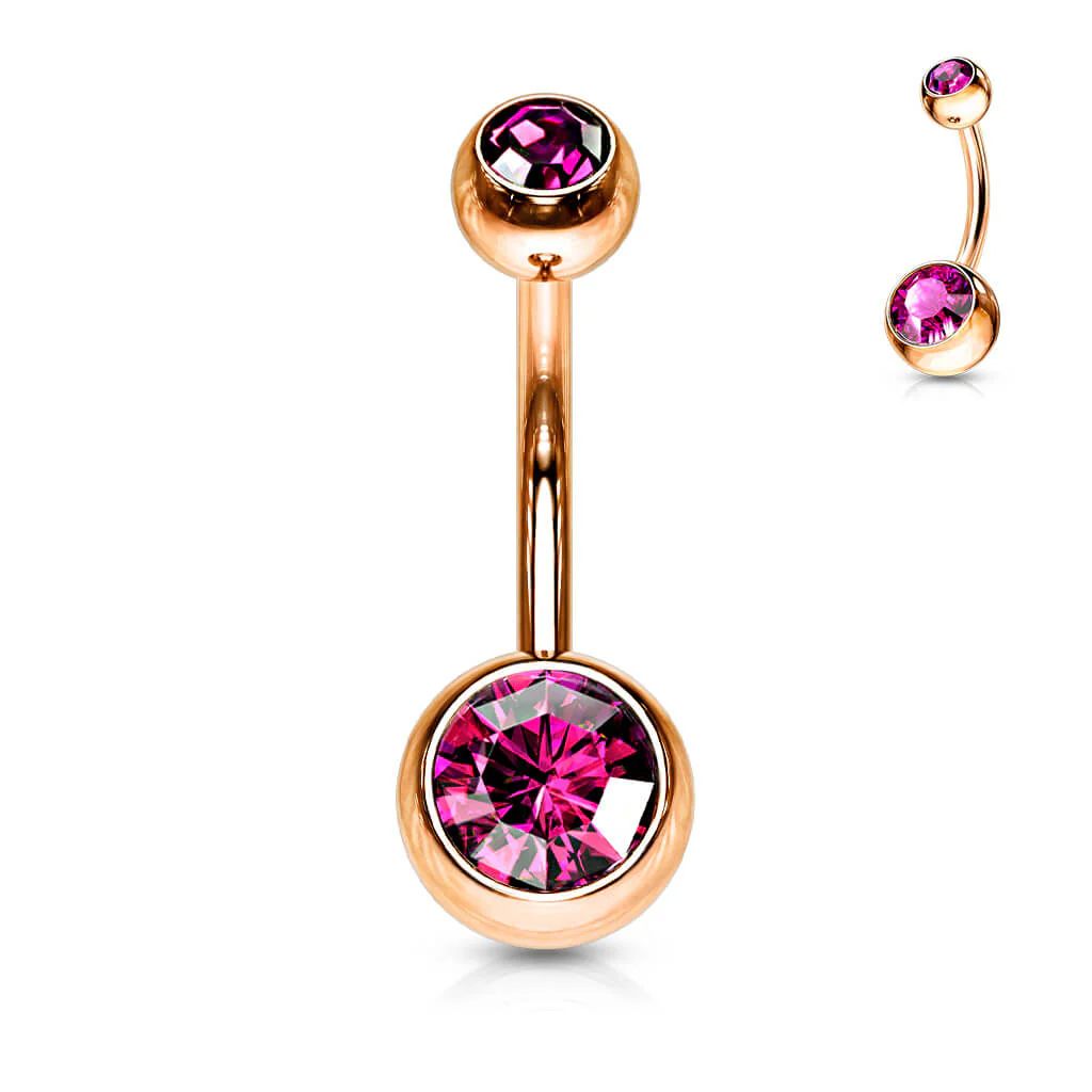 Belly Button Piercing Ball Zirconia rose - Image 9