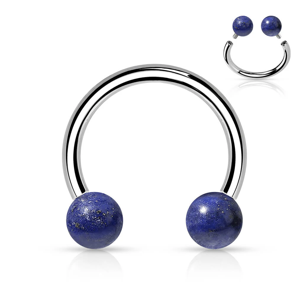 Horseshoe Semi-Precious Stones Internally Threaded - Image 2