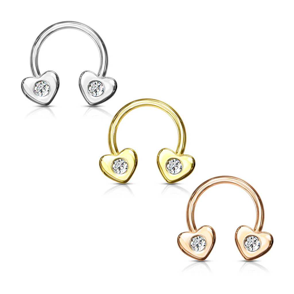 Horseshoe Heart Zirconia Gold - Image 5