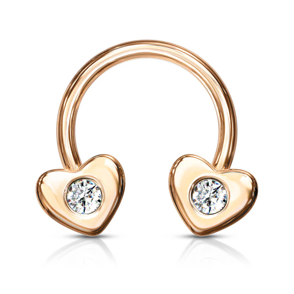 Horseshoe Heart Zirconia Gold - Image 8