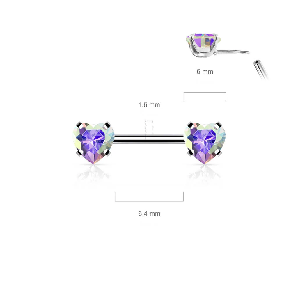 Nipple Piercing Heart Zirconia Push-In - Image 3