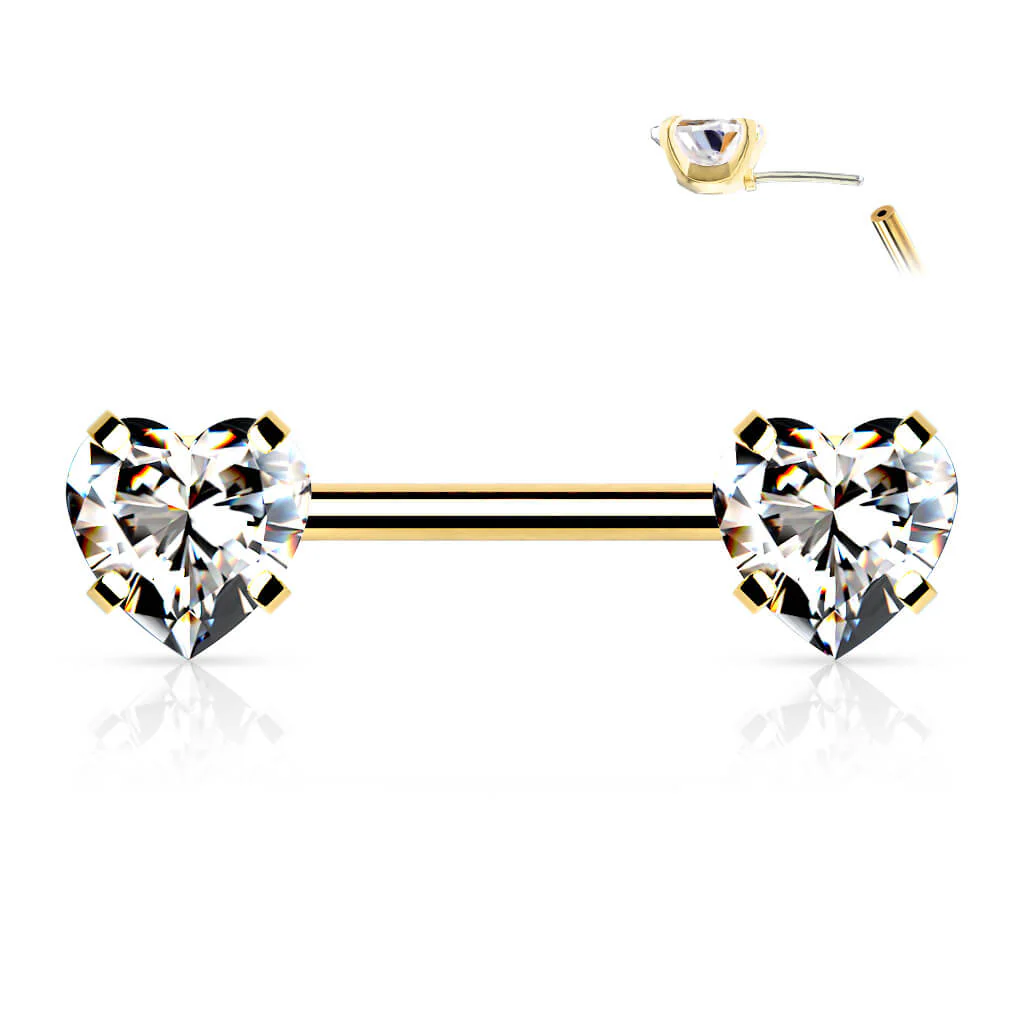 Nipple Piercing Heart Zirconia Push-In - Image 6