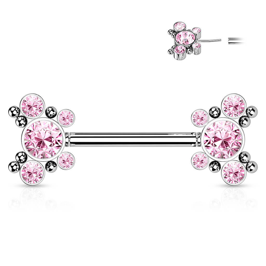 Nipple Piercing Butterflies Zirconia Silver Push-In - Image 6