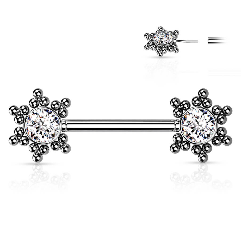 Nipple Piercing Star Zirconia Push-In - Image 4