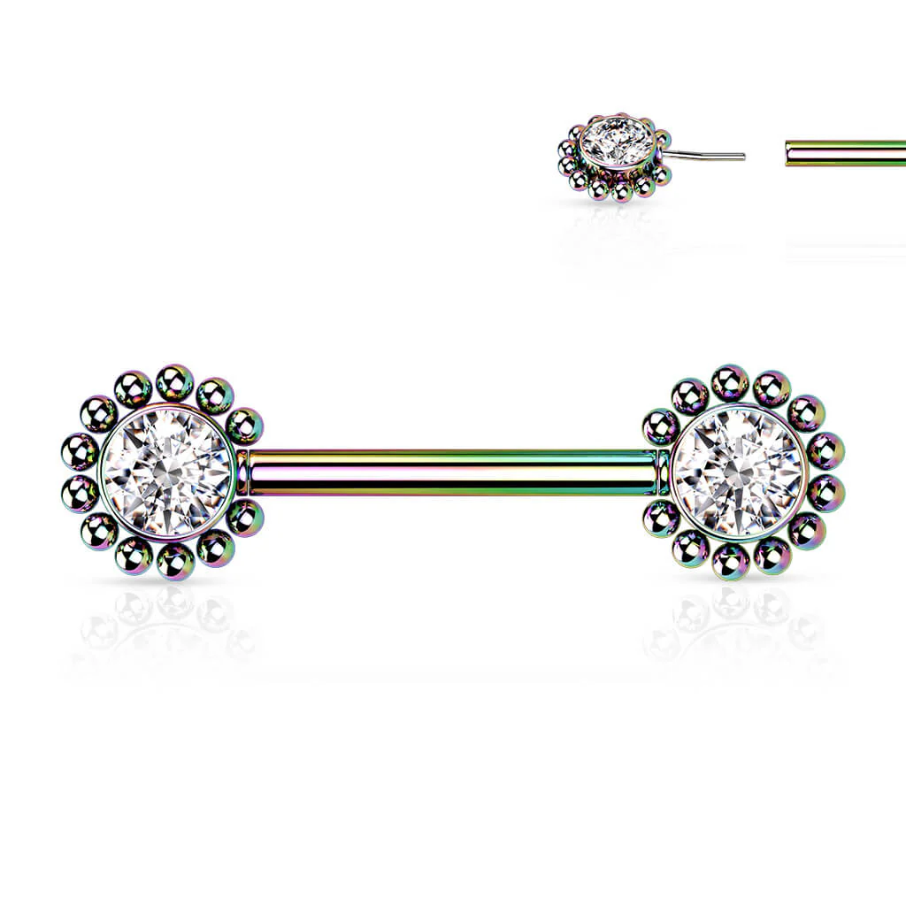 Nipple Piercing Flower Zirconia Push-In - Image 14