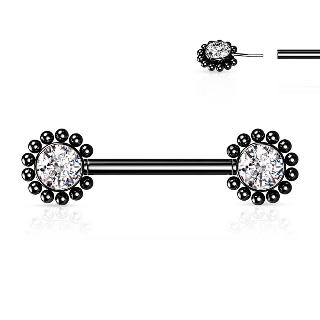 Nipple Piercing Flower Zirconia Push-In - Image 8