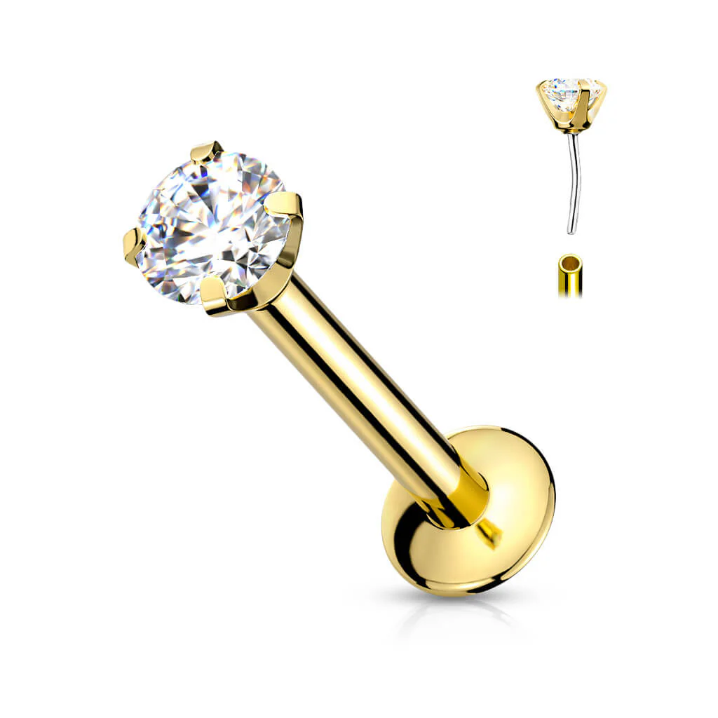 Labret Zirconia Bezel setting Push-In - Image 2