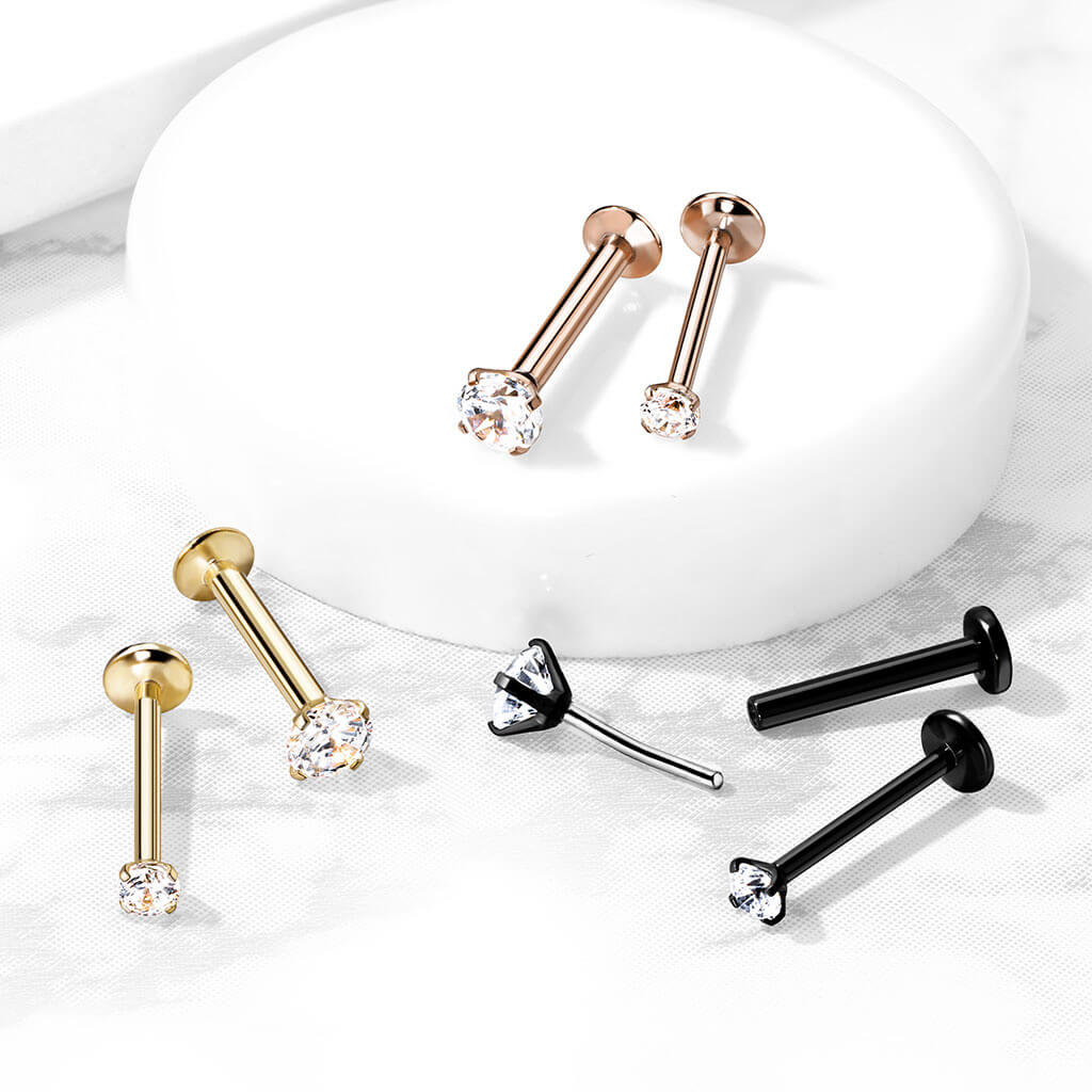 Labret Zirconia Bezel setting Push-In - Image 7