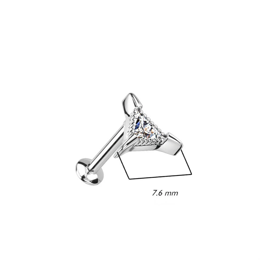 Labret Triangle Zirconia Push-In - Image 3