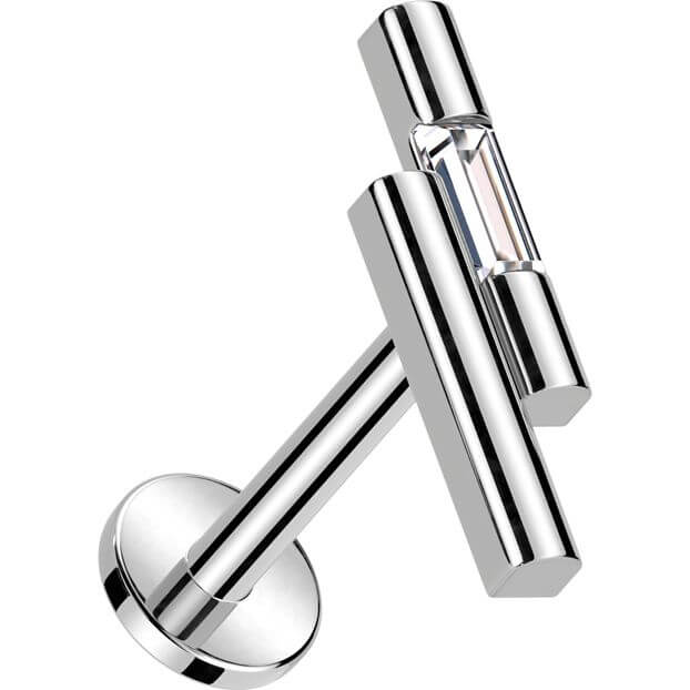 Labret double bar zirconia Push-In - Image 5