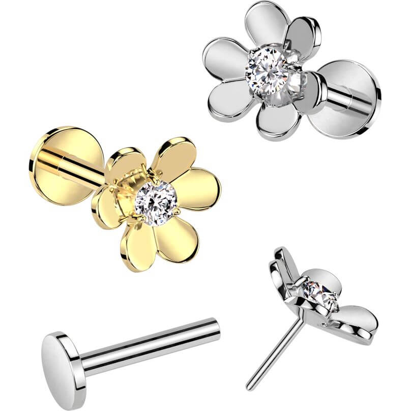 Labret flower zirconia Push-In - Image 3