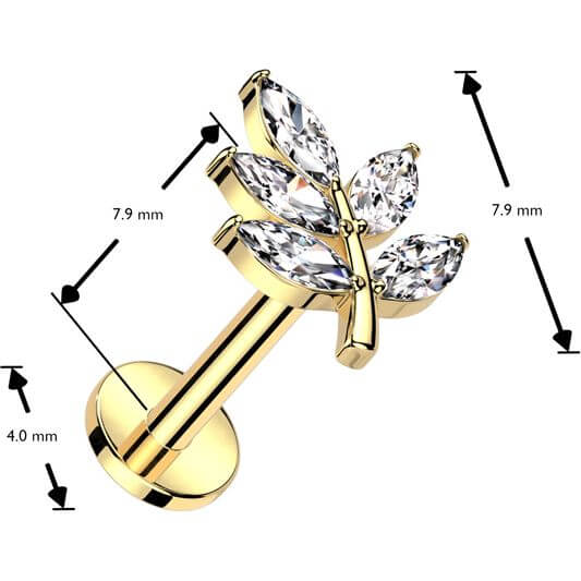 Labret leaf zirconia Push-In - Image 2