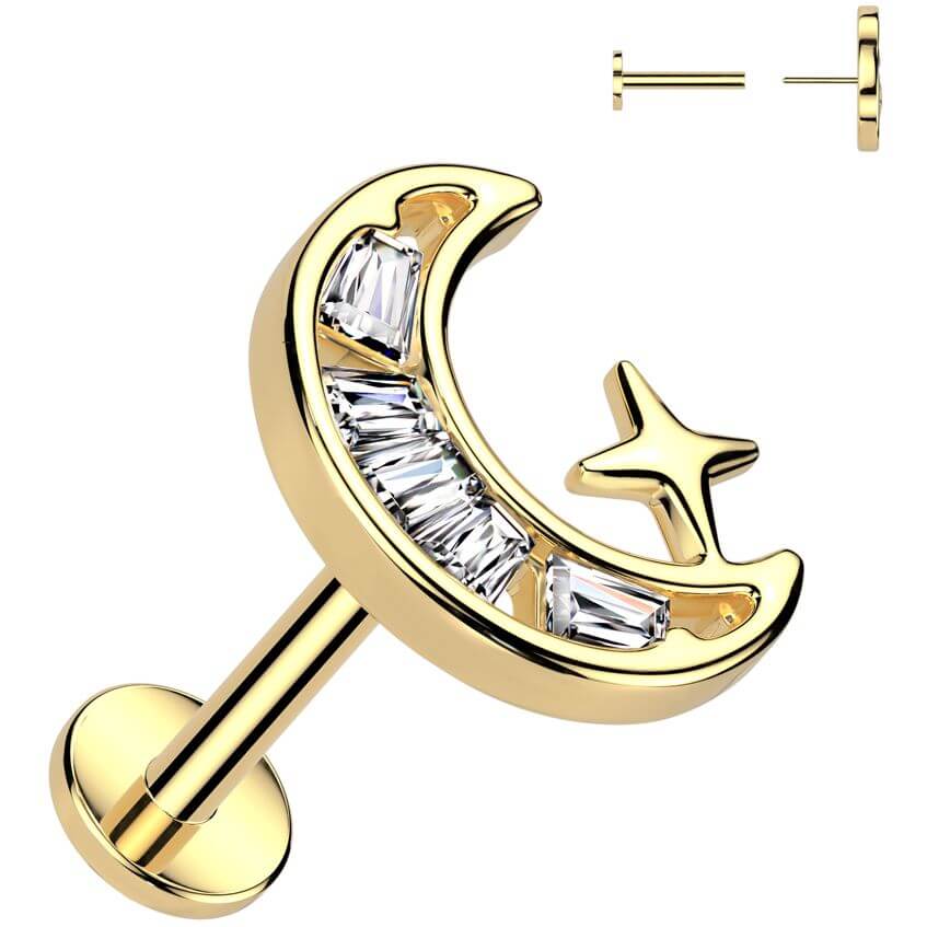 Labret moon star zirconia Push-In - Image 3