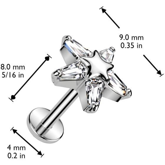 Labret star zirconia Push-In - Image 2