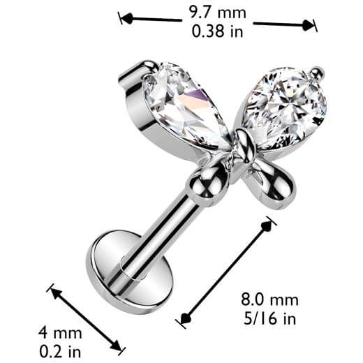 Labret butterfly zirconia Push-In - Image 2