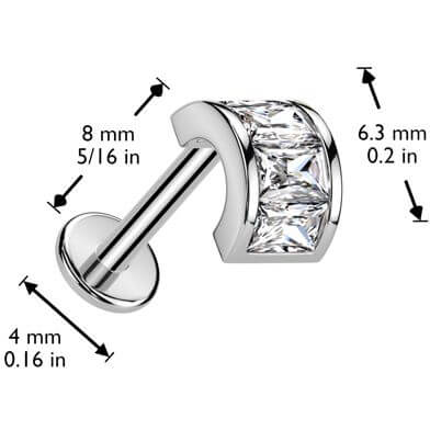 Labret horseshoe zirconia Push-In - Image 2