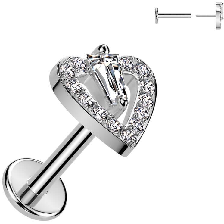 Labret heart zirconia Push-In - Image 4