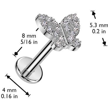 Labret butterfly zirconia Push-In - Image 2