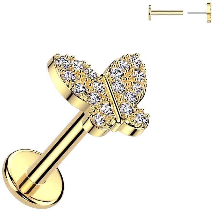Labret butterfly zirconia Push-In - Image 3
