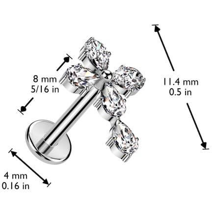 Labret cross zirconia Push-In - Image 2