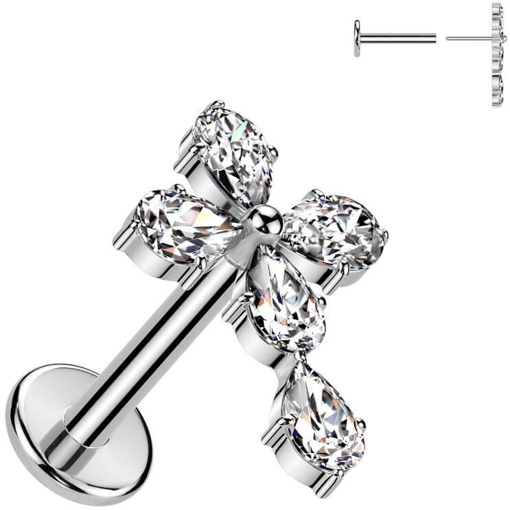 Labret cross zirconia Push-In - Image 4