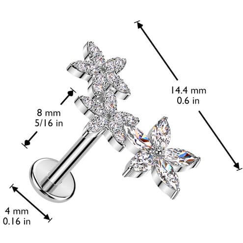 Labret flowers zirconia Push-In - Image 2