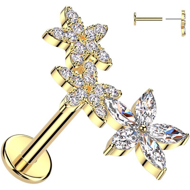 Labret flowers zirconia Push-In - Image 3