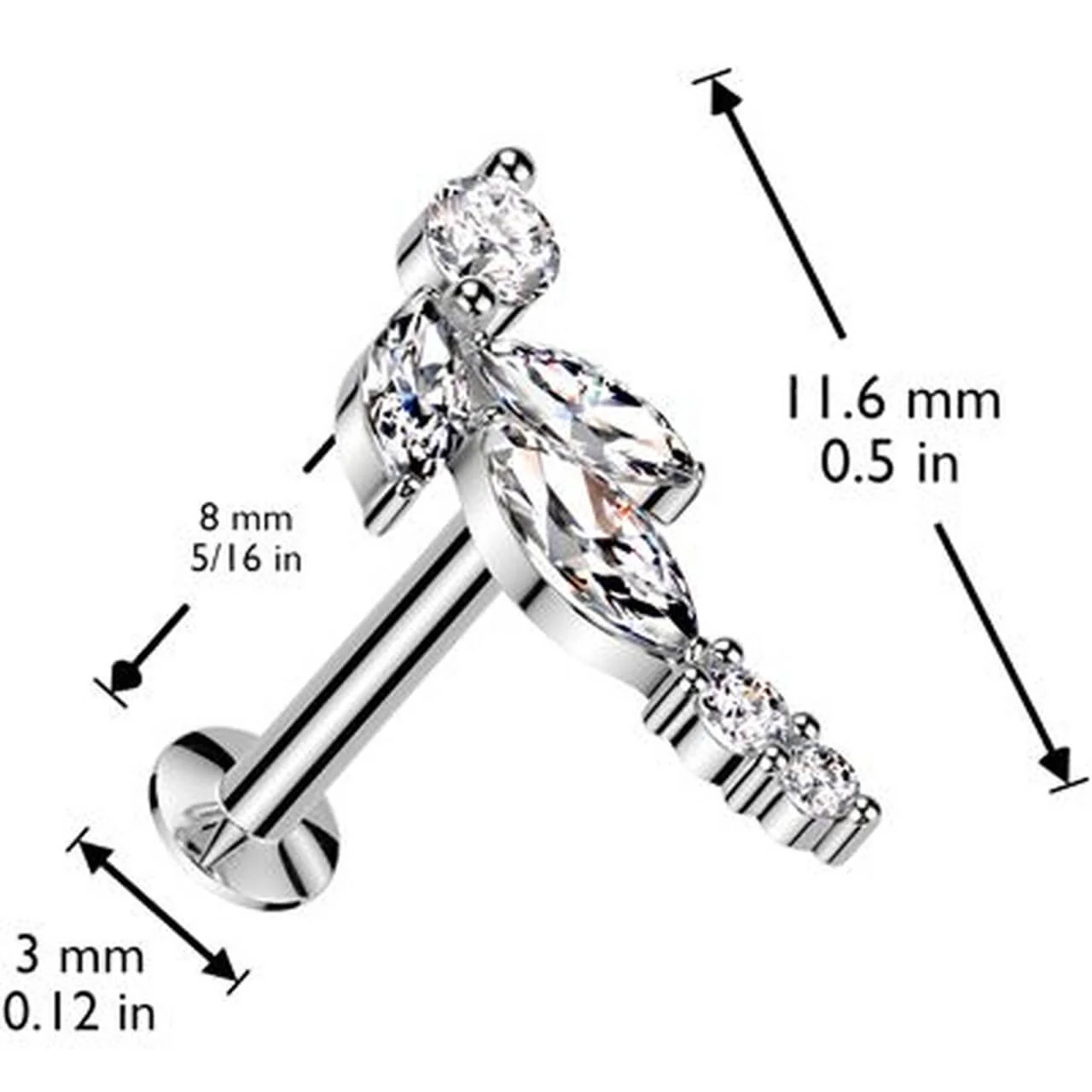 Labret leaves zirconia Push-In - Image 2