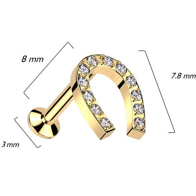 Labret Horseshoe zirconia Push-In - Image 2
