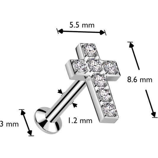 Labret cross zirconia Push-In - Image 2