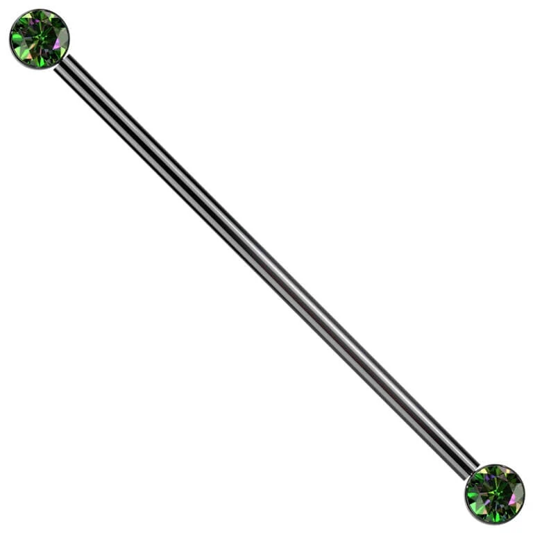 Titanium Industrial Barbell bezel setting zirconia Push-In - Image 6