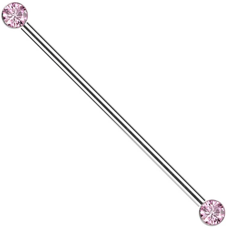 Titanium Industrial Barbell bezel setting zirconia Push-In - Image 7