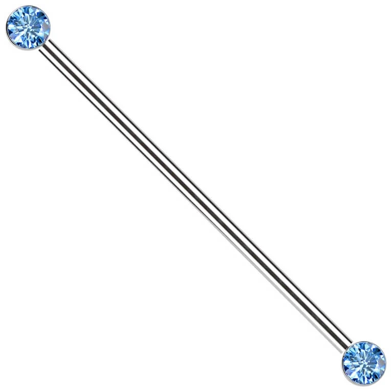 Titanium Industrial Barbell bezel setting zirconia Push-In - Image 8
