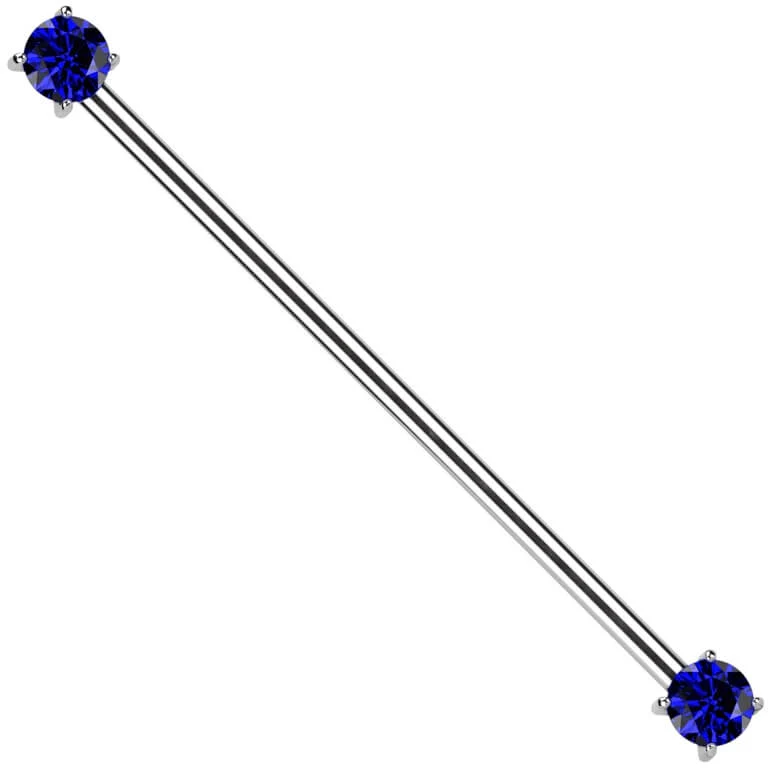 Titanium Industrial Barbell prong setting zirconia Push-In - Image 4