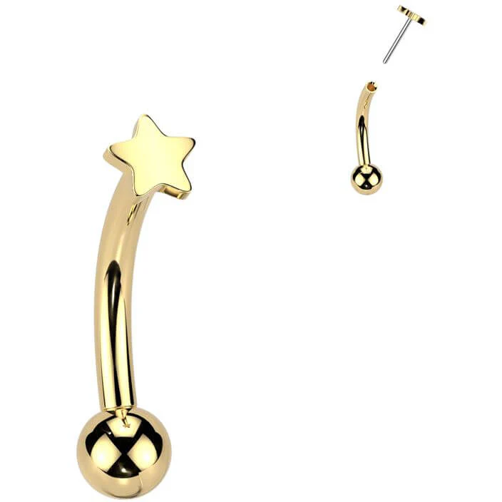 Titanium Curved Barbell star Push-In - Image 4