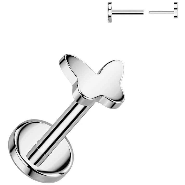 Titanium Labret butterfly Push-In - Image 3