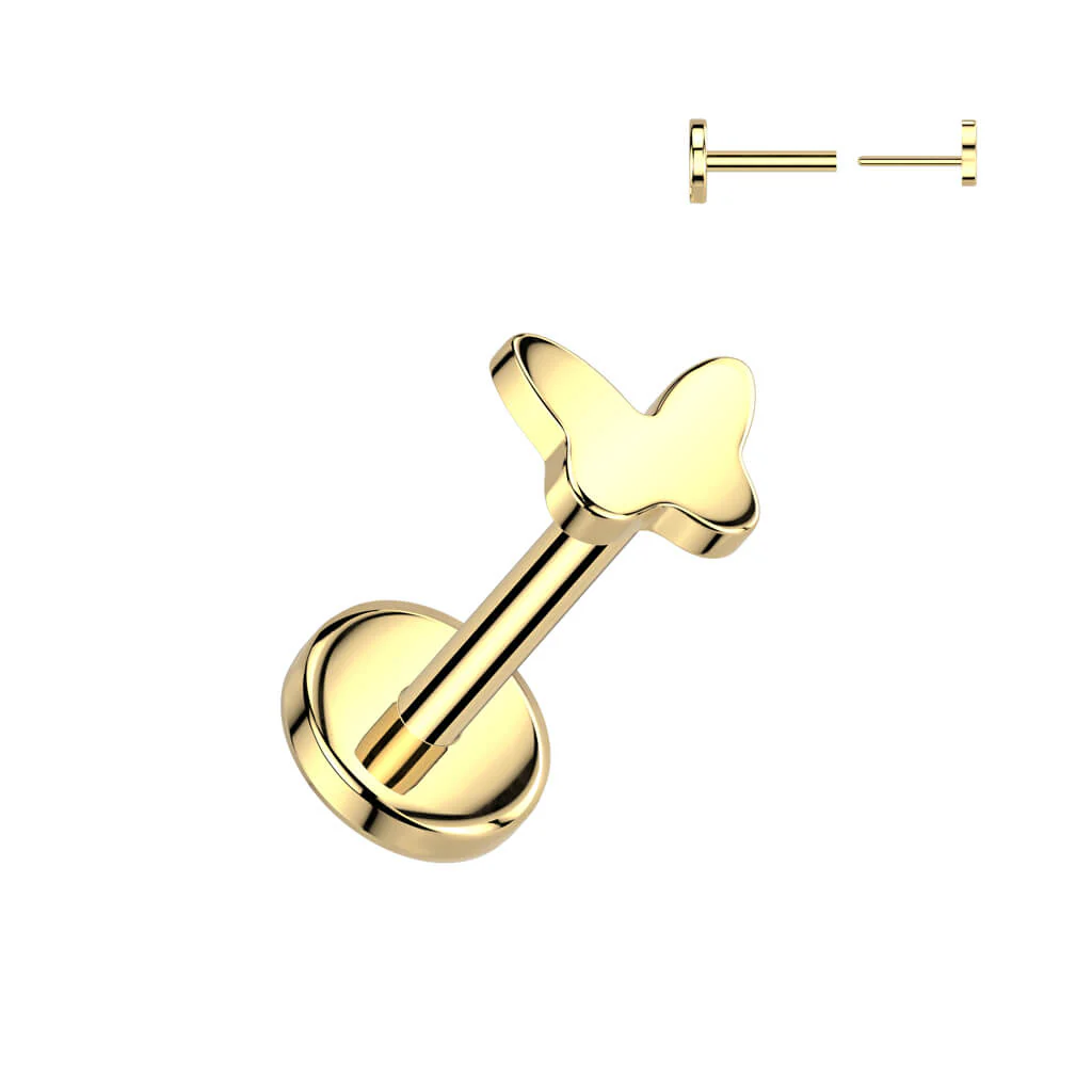 Titanium Labret butterfly Push-In - Image 4