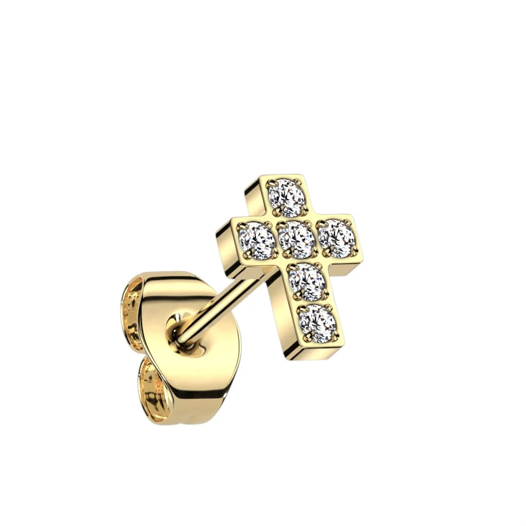Titanium Cross Zirconia Gold Silver - Image 4