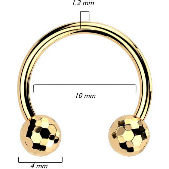 Titanium Horseshoe multi-faceted ball Push-In - Image 2