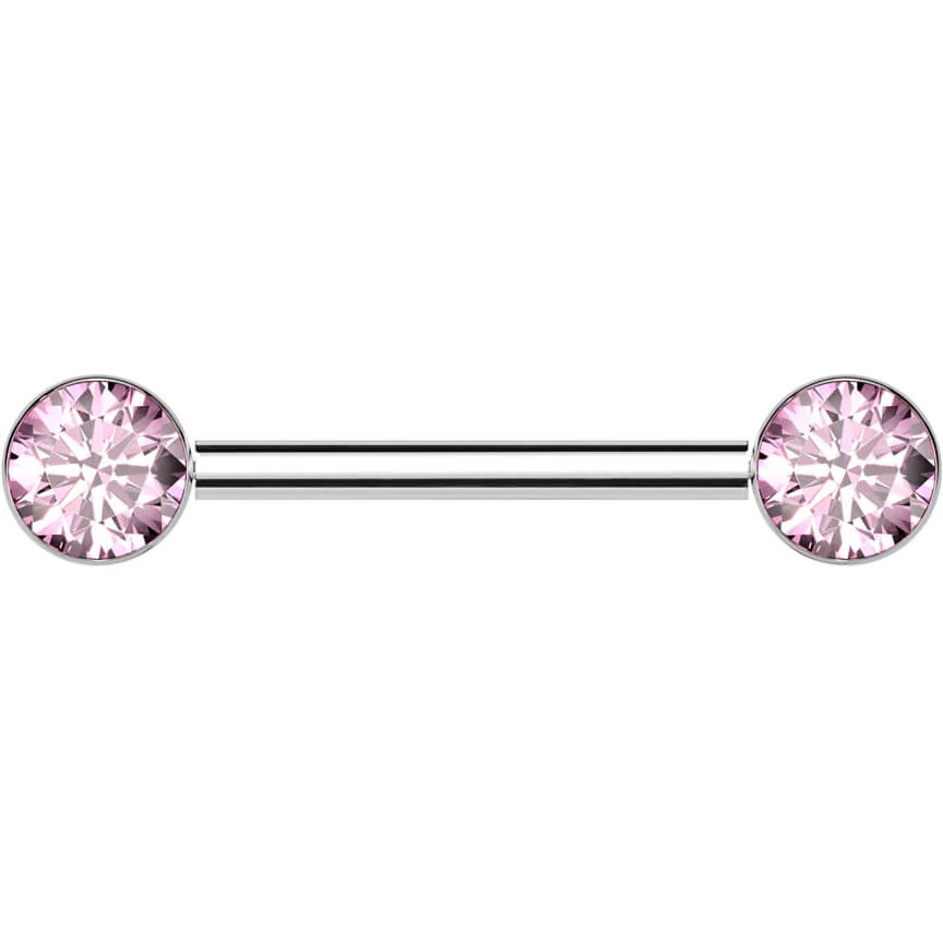 Titanium Barbell bezel setting zirconia Push-In - Image 7