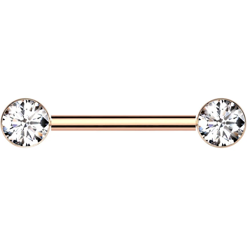 Titanium Barbell bezel setting zirconia Push-In - Image 9