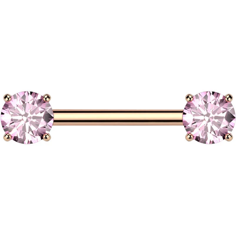 Titanium Barbell prong setting zirconia Push-In - Image 11