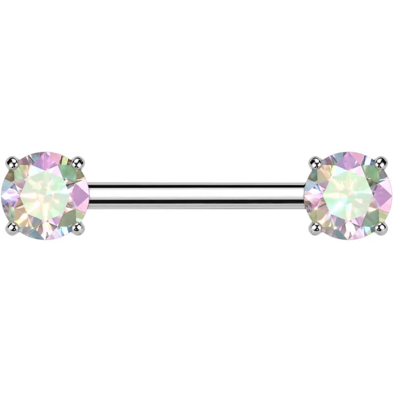 Titanium Barbell prong setting zirconia Push-In - Image 3