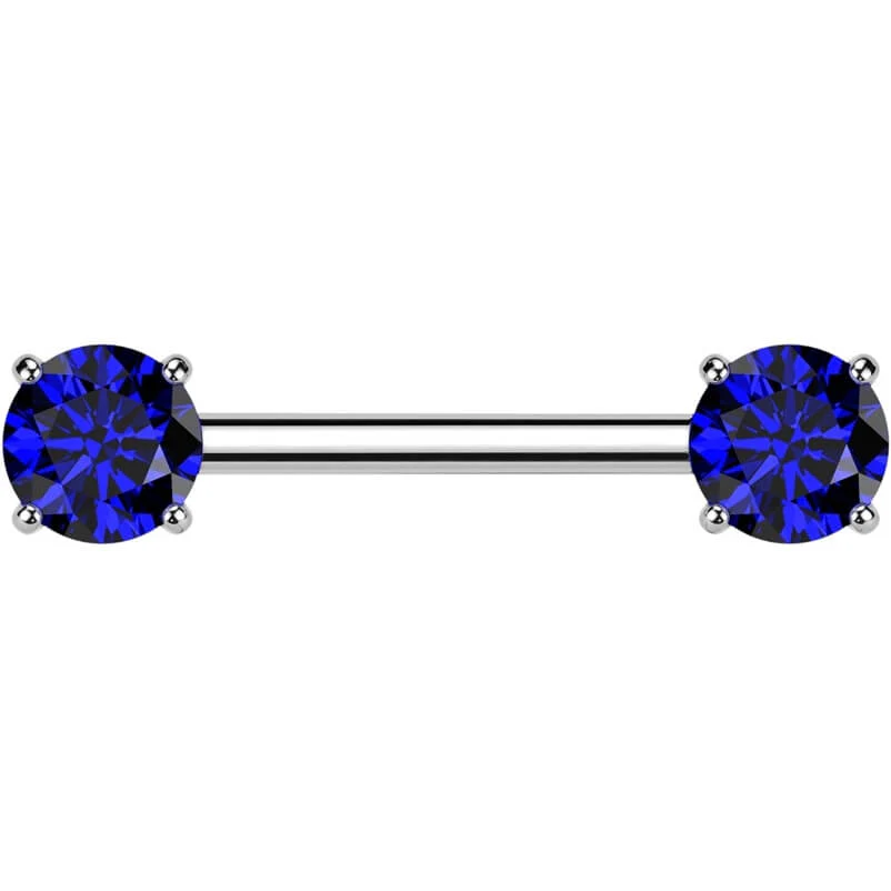 Titanium Barbell prong setting zirconia Push-In - Image 4