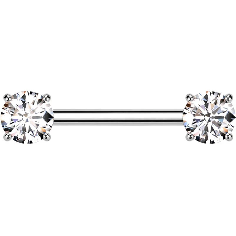 Titanium Barbell prong setting zirconia Push-In - Image 5