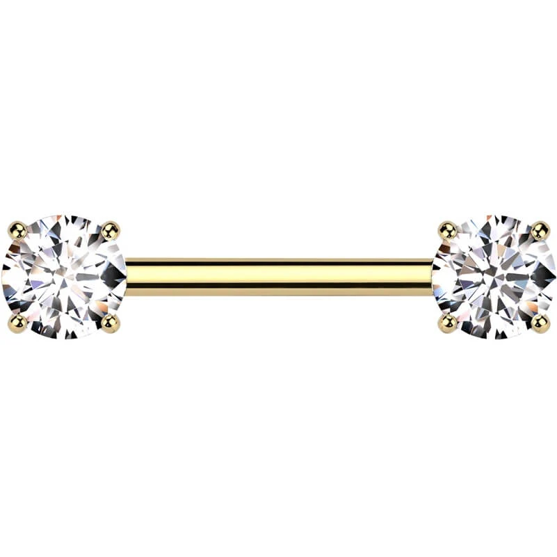 Titanium Barbell prong setting zirconia Push-In - Image 7