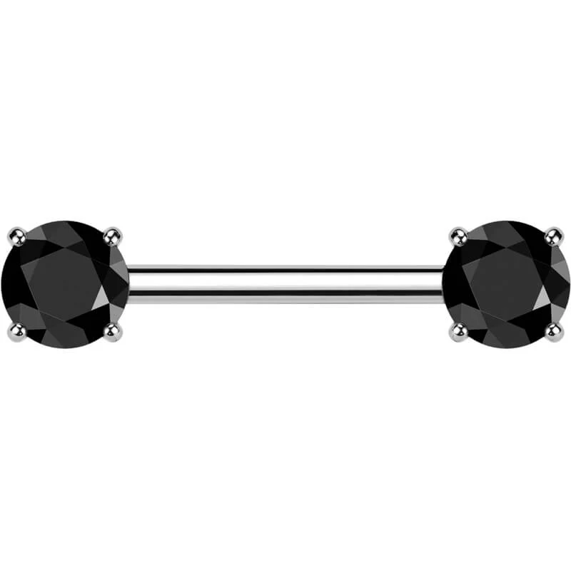 Titanium Barbell prong setting zirconia Push-In - Image 8