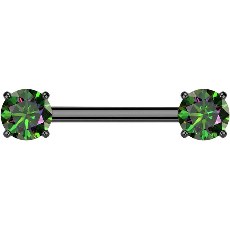 Titanium Barbell prong setting zirconia Push-In - Image 9